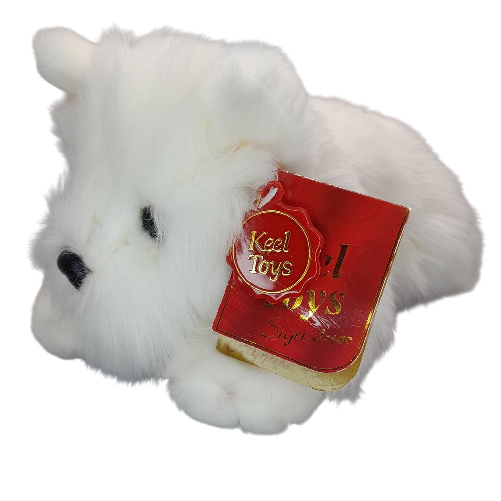 Keel Toys Signature Puppies Westie West Highland White Terrier Plush Dog White‎